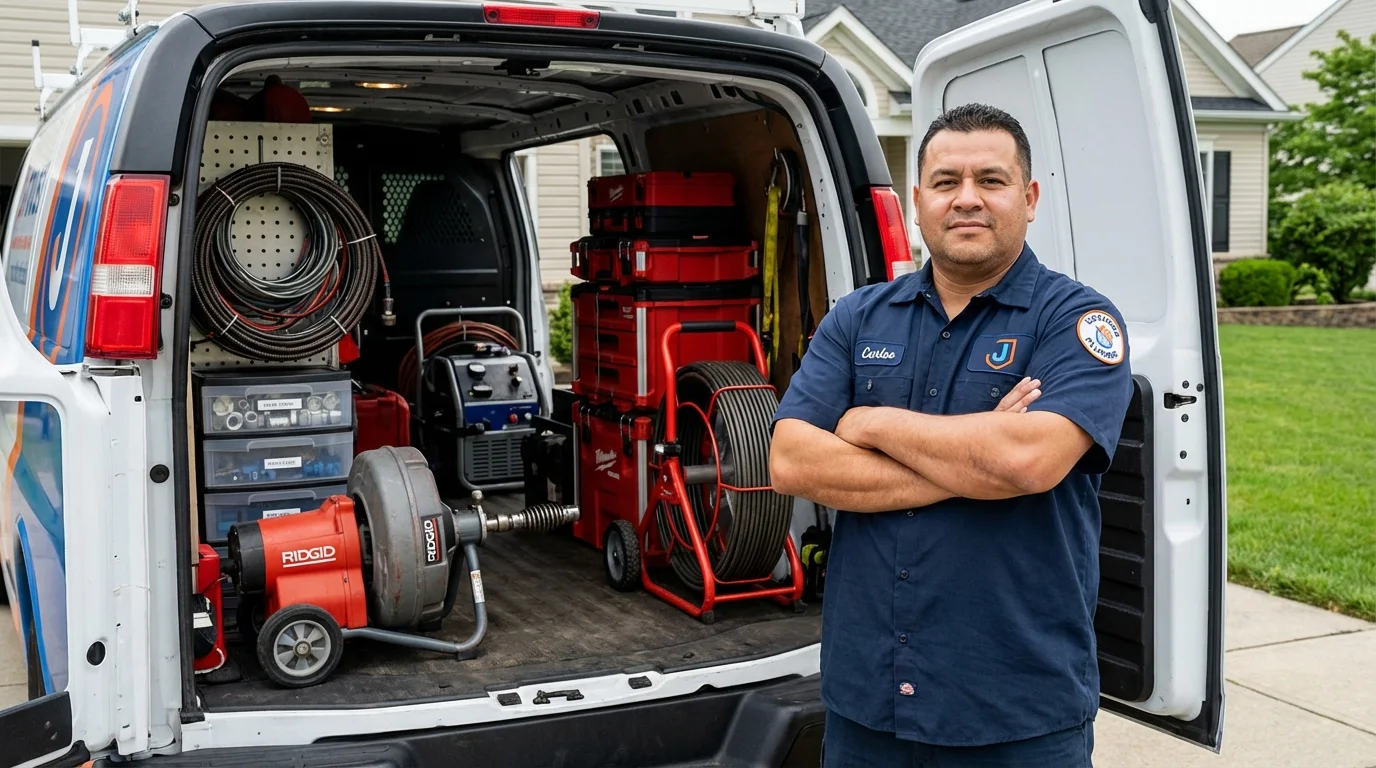 Professional drain cleaning equipment and Johns Plumbing LLC plumber in Lathrop